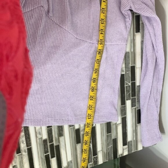 No Boundaries Ribbed Lilac Long Sleeve Top - Picture 7 of 8